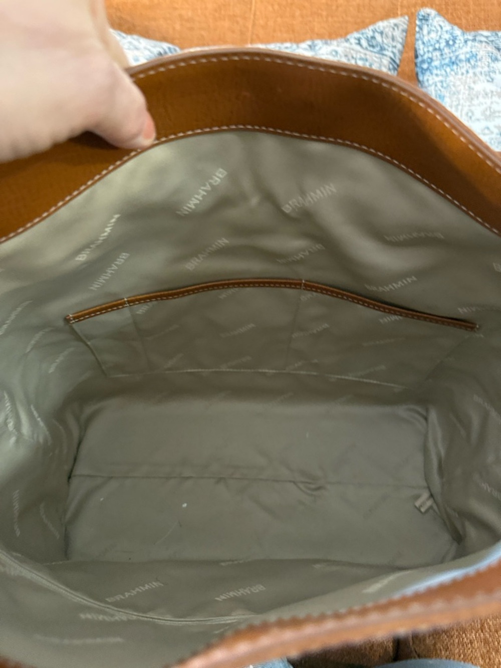 Brahmin Smooth Leather tan bag with matching wallet and pouch. NWOT - Picture 8 of 9